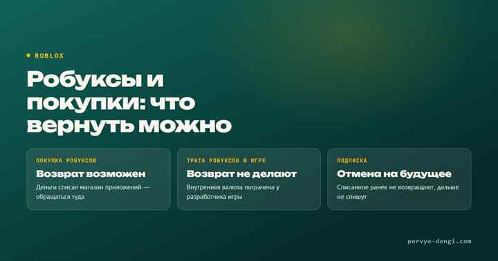 Возврат средств в Роблокс: что возвращают, а что нет